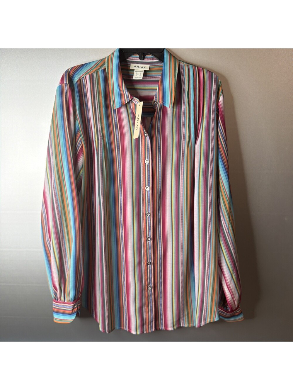 Ariat Naran Shirt Womens XLarge Multicolor Striped Button Down Long Sleeve NWT
